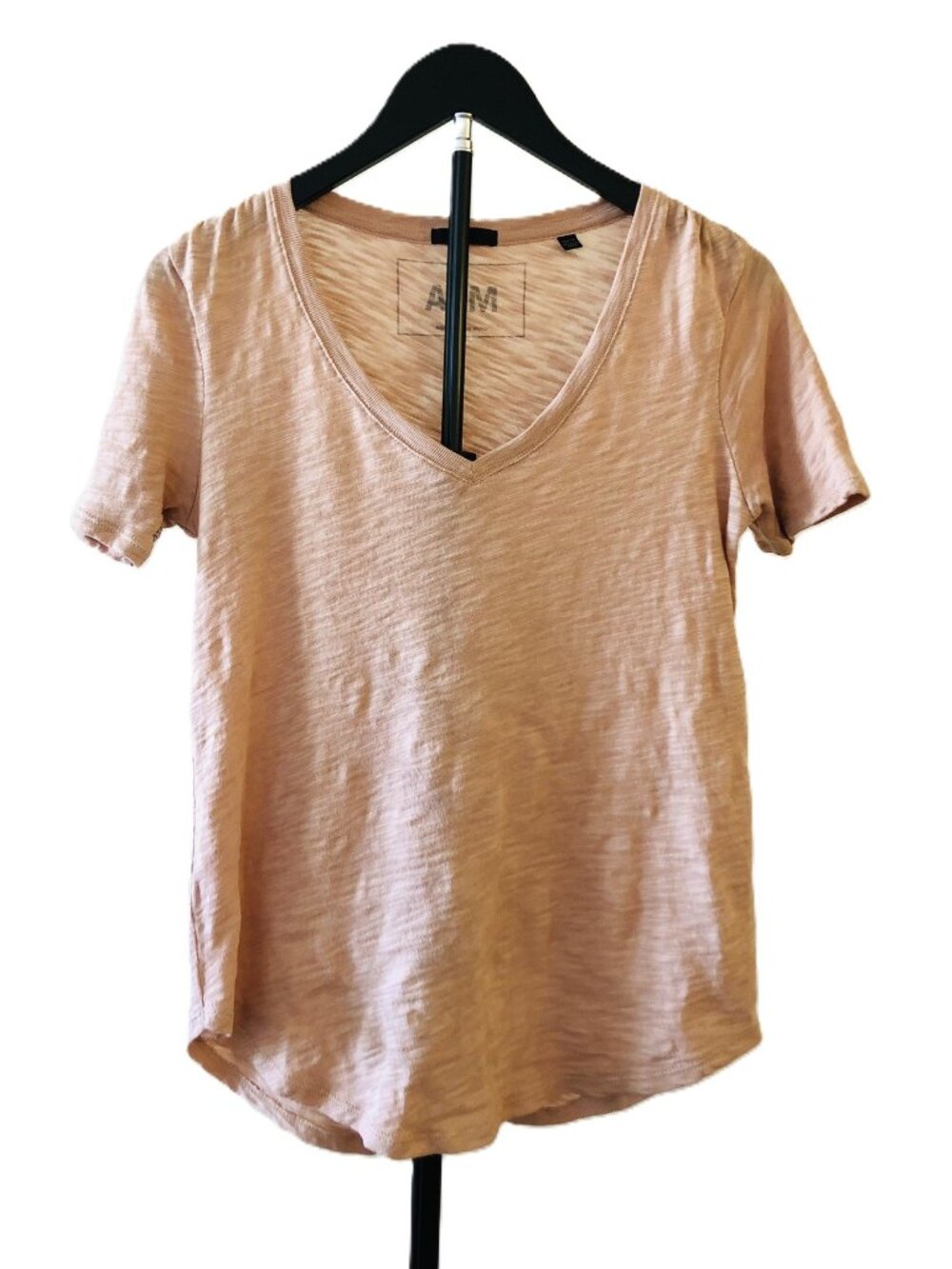 ATM Anthony Thomas Melillo Semi-Sheer T-Shirt 100% Cotton Sz XS Pale Pink